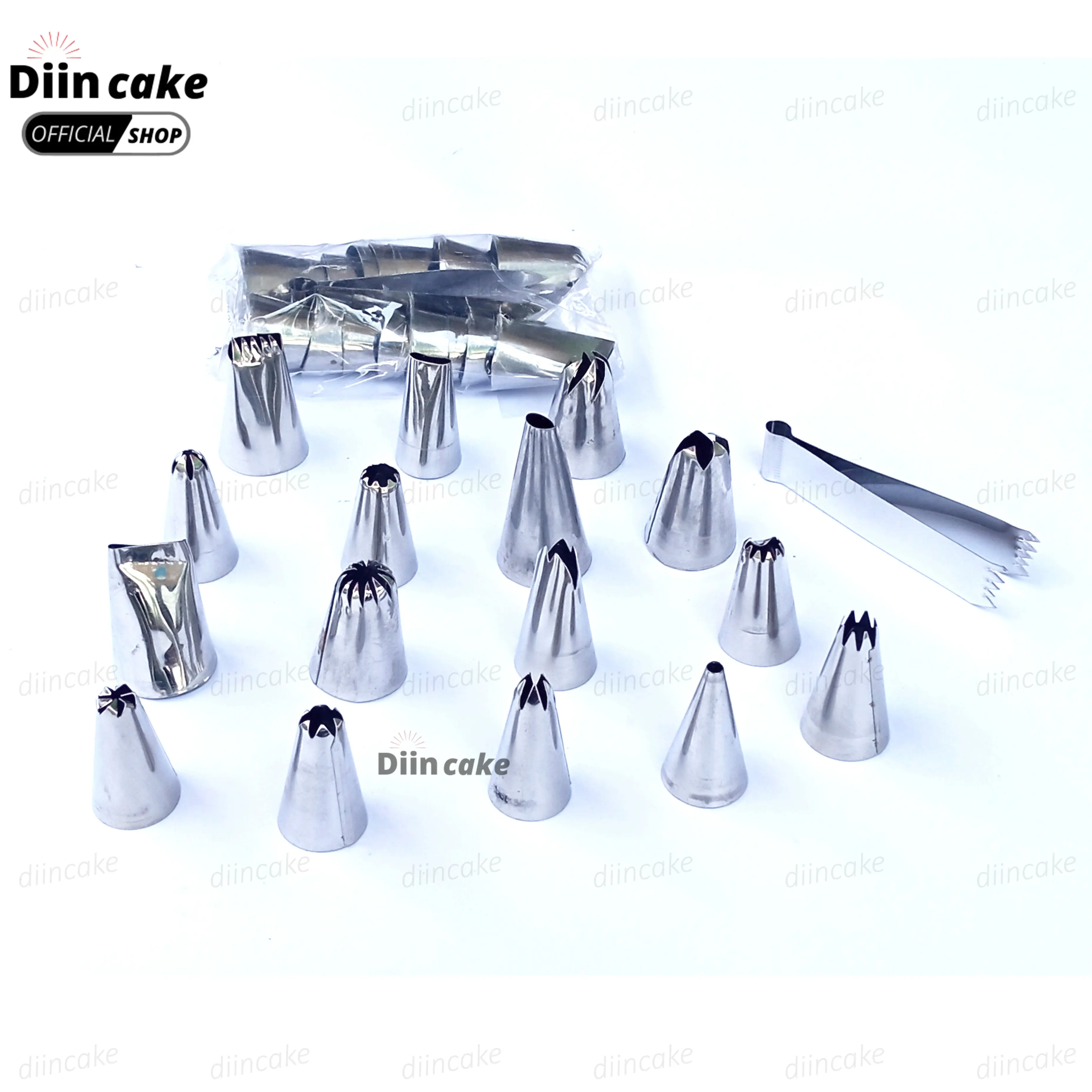 Spuit Lokal 1 Set isi 15 Macam Varian Model + Capitan Stainless / Semprit Penghias Dekorasi Kue
