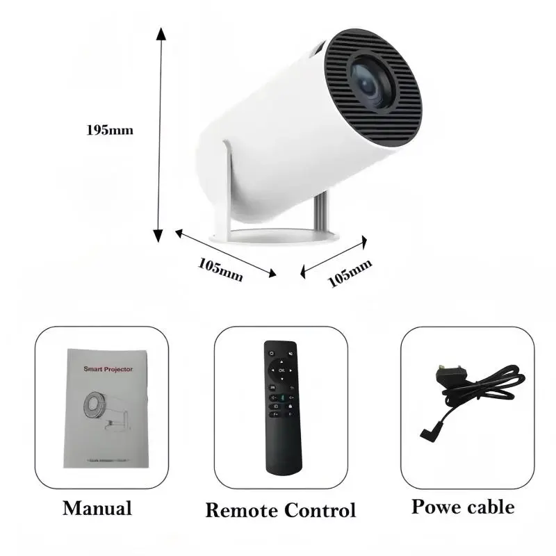 Proyektor HY300pro 4K 1280* 720P CinemaBig Screen Experience with Premium 360 Sound 180° Rotating5.0 Bluetooth  Compatible With Android/iOS/Windows/TV 8