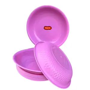 PAKET HEMAT ISI 12&6 PCS PIRING MAKAN GEMOY motif diamond piring plastik tebal untuk dewasa dan anak anak.