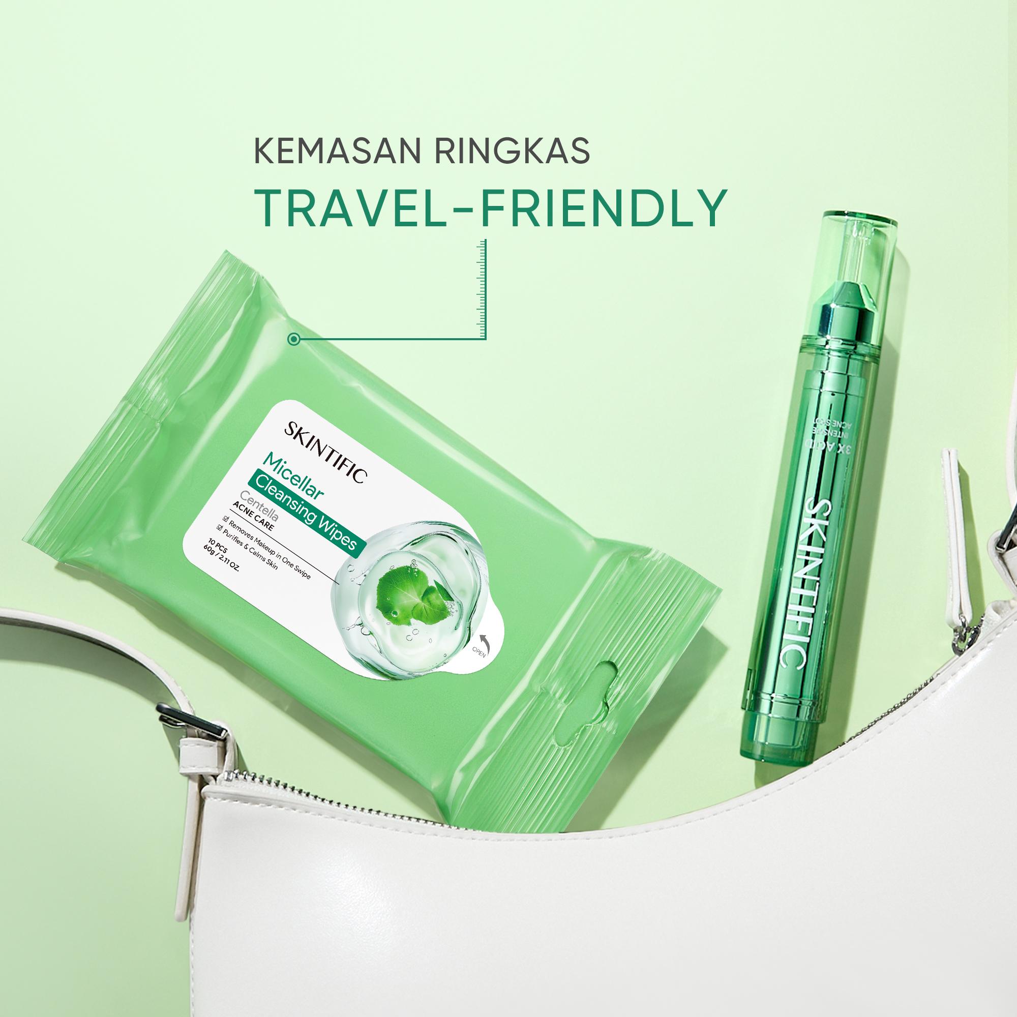 [NEW LAUNCH]  SKINTIFIC | Micellar Cleansing  Wipes/Cleansing  Tissue- 10 Sheets | -Cleansing Tissue Makeup Remover Wipes Niacinamide Brightening & Centella Acne Care