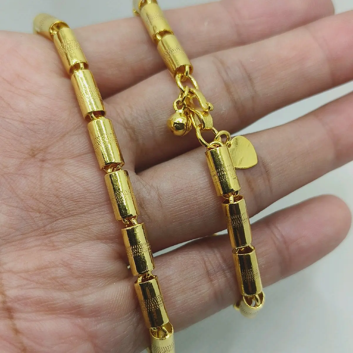 Gelang Bambu Motif Ukir Aksesoris Perhiasan Lapis Emas 24K