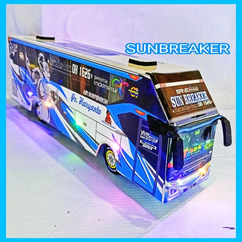 Miniatur Bus Telolet Basuri lampu LED mainan Anak 1