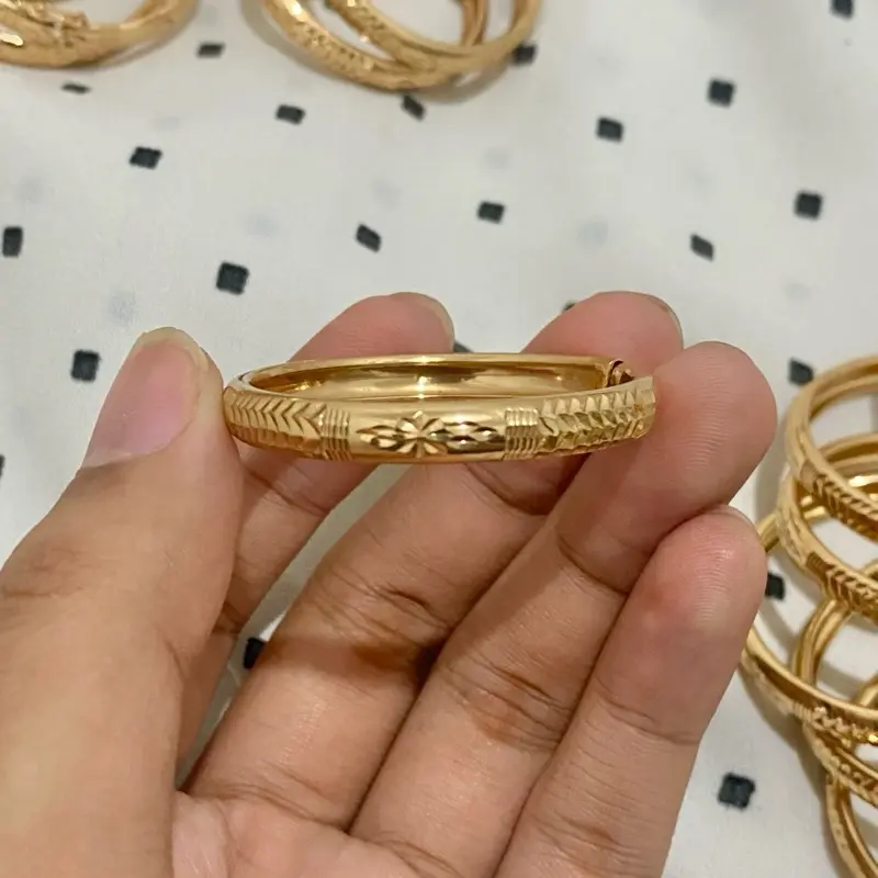 [AK5.1] Gelang Swasa Anak Kuwung 5 mm Motif Ringan Bulat Awet Tahan Karat Lebar 5 mili 3