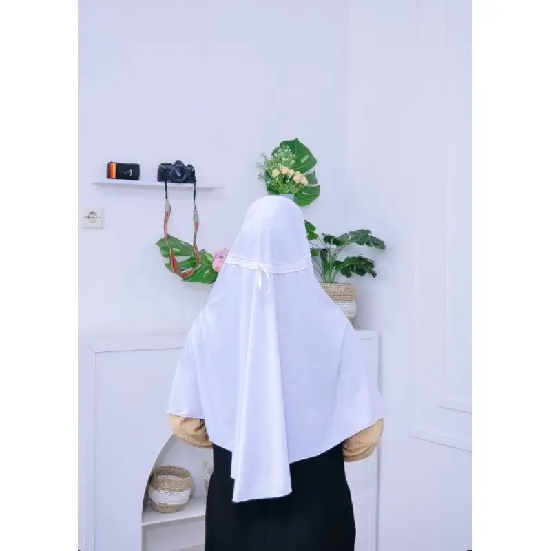 Kerudung anak sekolah tk sd smp smu jilbab bergo dewasa hijab sarung geblus instan anak 02 Cantik Nyaman Katun Muslim Serut Pita 4