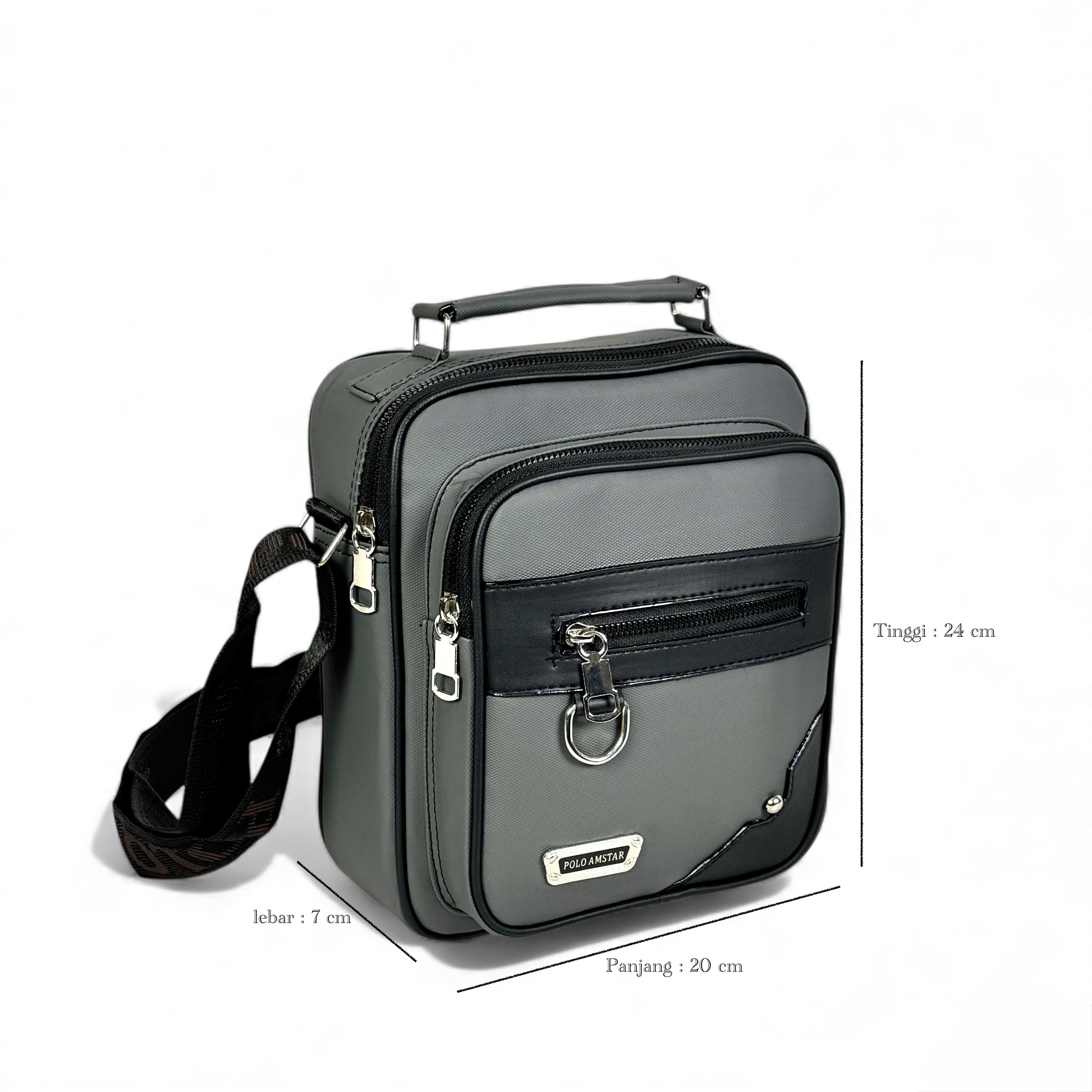 POLO AMSTAR Slingbag Tas Pria Selempang Bahu Casual 3 Ukuran