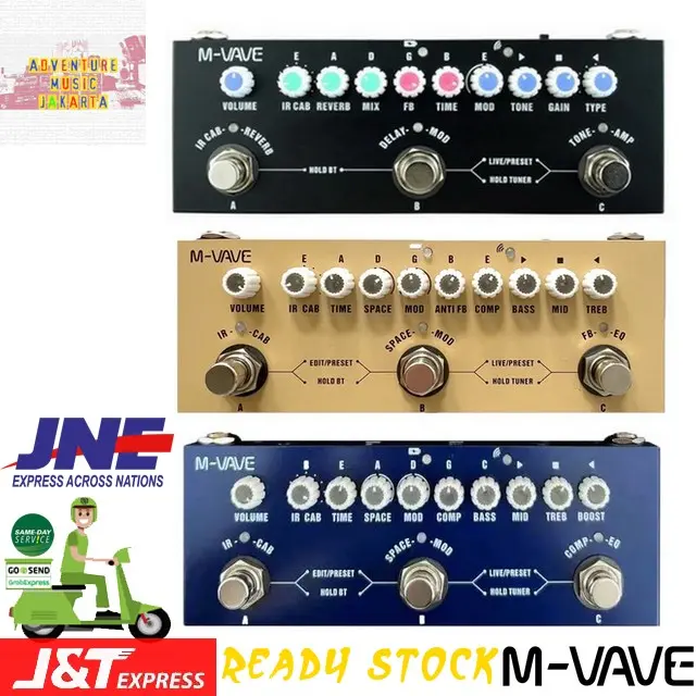 M-VAVE CUBE BABY Guitar Bass Accoustic Electric Pedal Multi Efek Gitar Bass Recording Soundcard Rechargeable