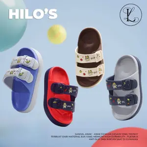 Sandal Selop Anak-anak dilengkapi Tali Strap Dua Ban Model Kekinian Bahan Karet