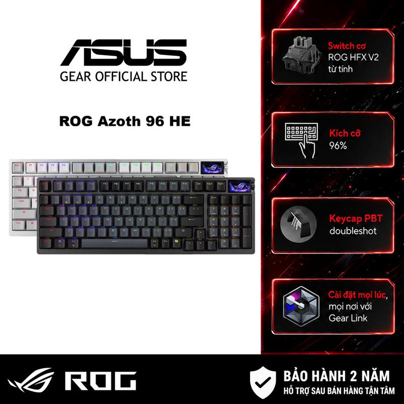 Bàn phím gaming Asus ROG Azoth 96 HE Lite, Switch từ ROG HFX V2, Cảm biến Hall ROG, ROG SpeedNova 8K