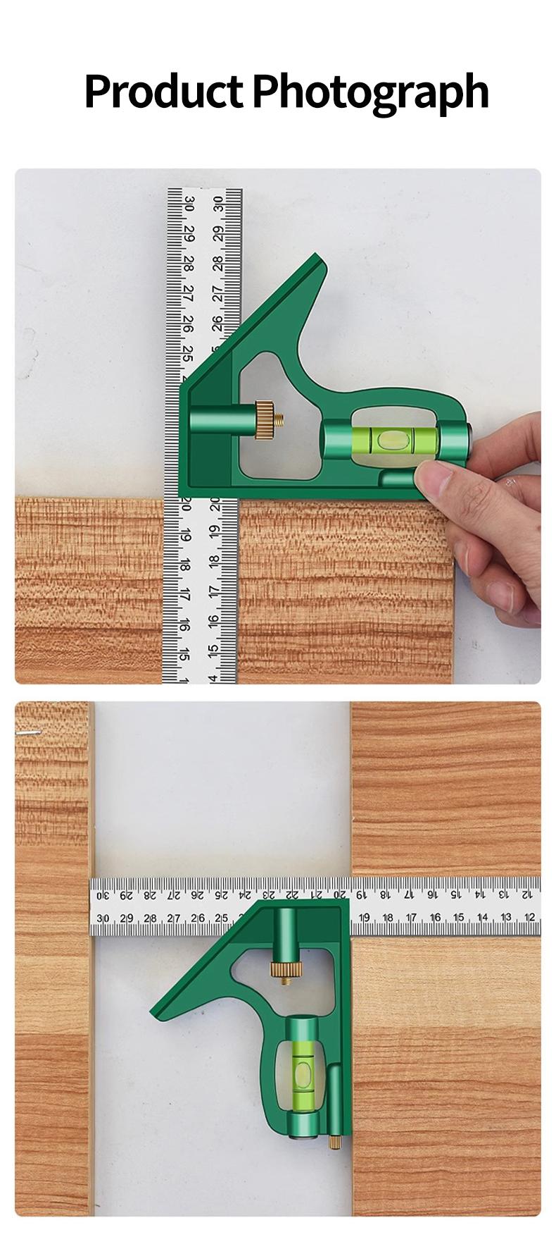 Product Introduction of Stainless steel square ruler horizontal right angle ruler 90 degree measuring ruler triangle ruler woodworking ruler multifunctional angle ruler steel ruler 0