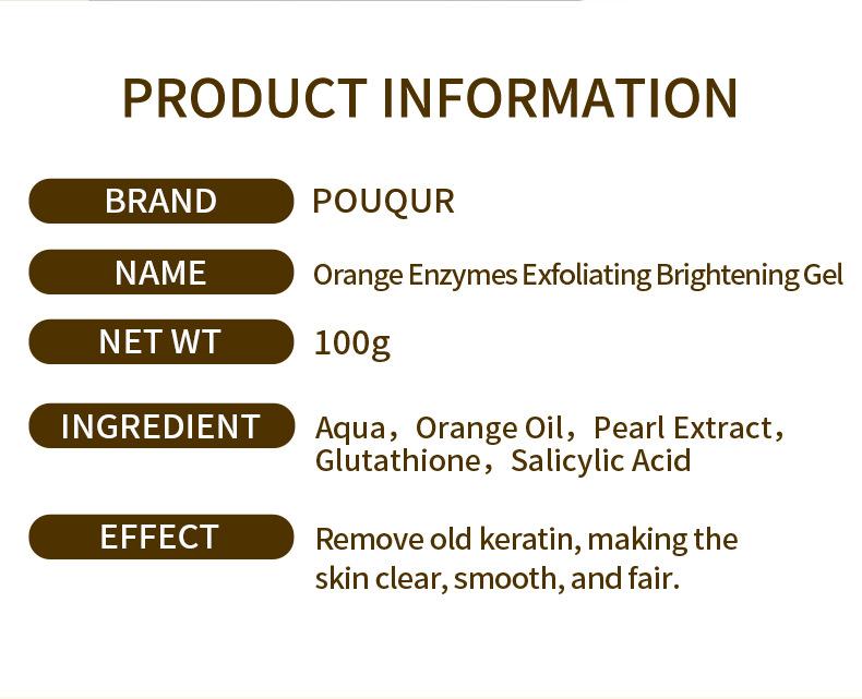 Product Introduction of Face Scrubs & Peels 100g Orange Enzymes Exfoliating Brighten-ning Gel High Activity Mild Exfoliation Soft and Smooth Face 1