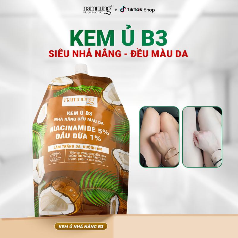 Kem ủ body B3 Nam Nung siêu nhả nắng đều màu da trắng mịn Bigsize siêu tiết kiệm 1,3kg chiết xuất Niacinamide 5% Chăm sóc cơ thể Skincare Dưỡng body nữ