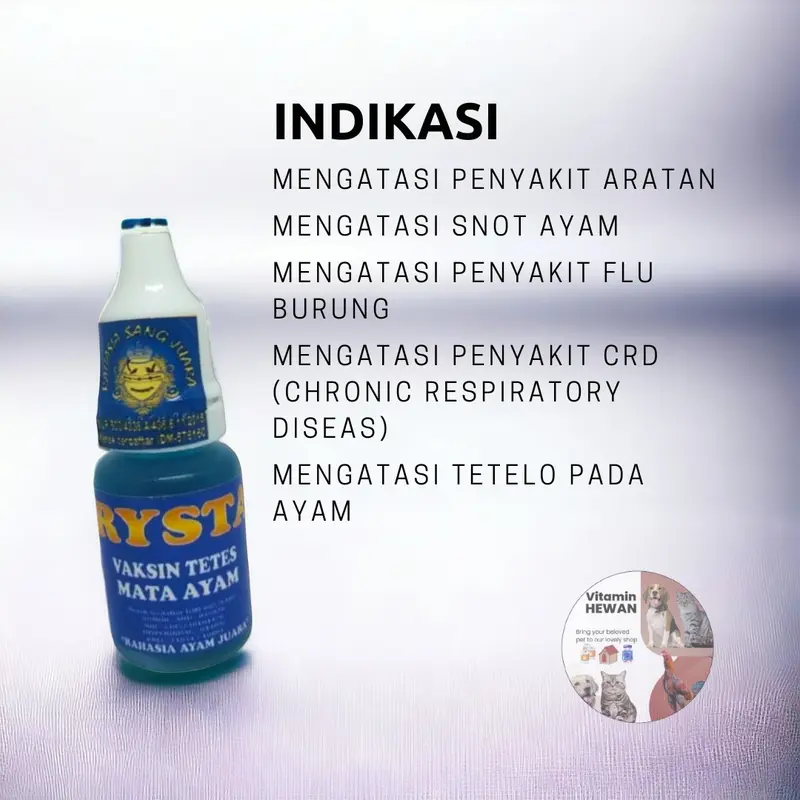 Vaksin Tetes Mata Ayam CRYSTAL Pencegah CRD Flu Burung Tetelo Aratan 3