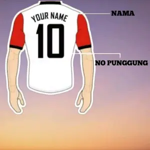 TAMBAHAN NAMA DAN NOPUNG DENGAN SABLON POLYFLEK/ SABLON SETRIKA /SABLON STIKER  NAMESET COSTEM NAMA SAJA uniseks baju sport