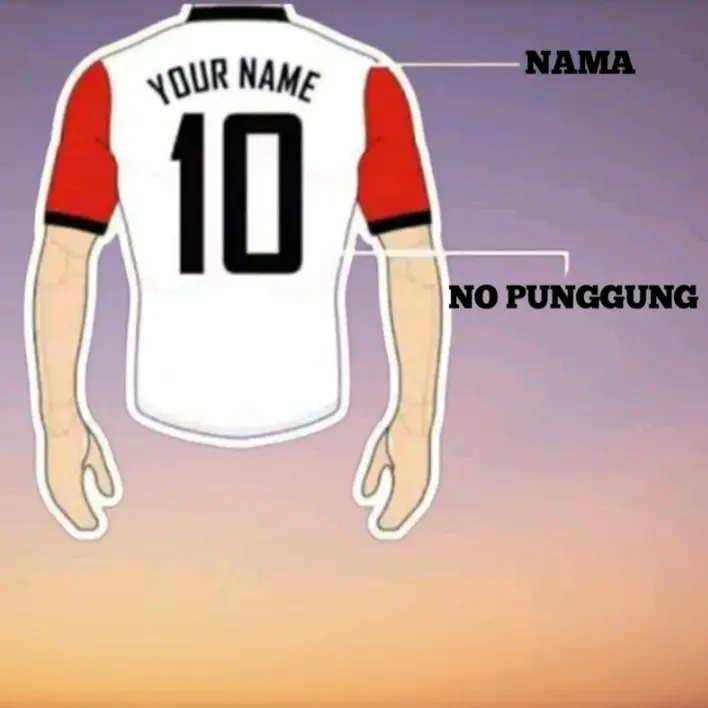 TAMBAHAN NAMA DAN NOPUNG DENGAN SABLON POLYFLEK/ SABLON SETRIKA /SABLON STIKER  NAMESET COSTEM NAMA SAJA uniseks baju sport 0