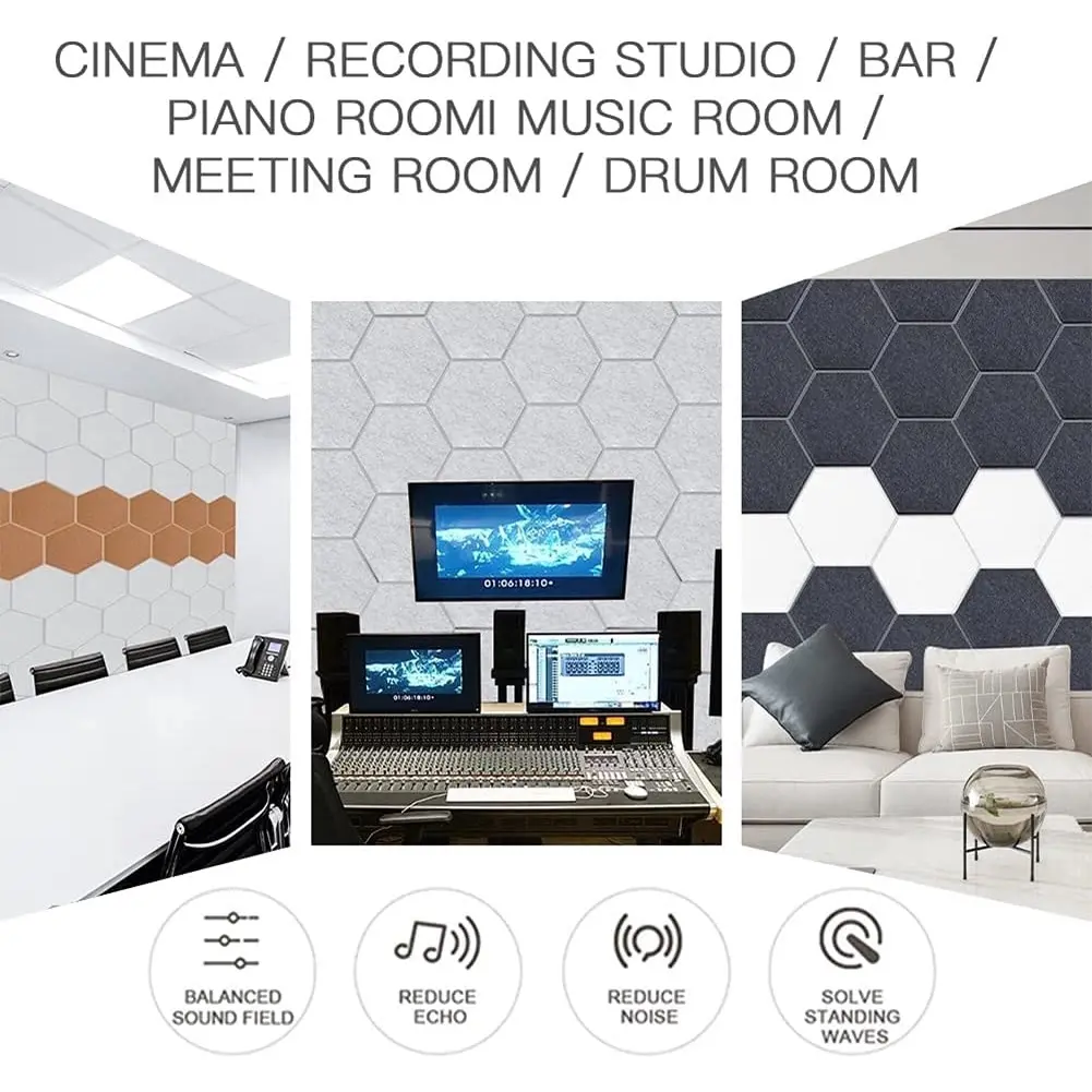 Self-adhesive Acoustic Panels Sound Proof Foam Panels, Sound Proofing Padding for Studio
