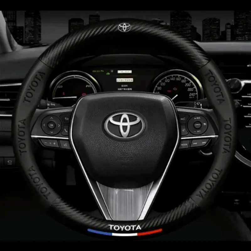 cover sarung 3D embossed Toyota setir stir mobil Car Kulit domba agya calya Avanza camry hilux Hiace Voxy Fortuner Innova Land cruiser Vios Rush Yaris Veloz Supra Altis Raize Corolla Cross Alphard 0