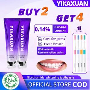 【YIKAXUAN】Niacinamide whitening tooth paste sesuai untuk gigi sensitif, menghapuskan pigmentasi, bakteria oral, dan kuatkan nafas segar enamel/100g ubat Gigi  BUY2 GET4  [COD] Nasal