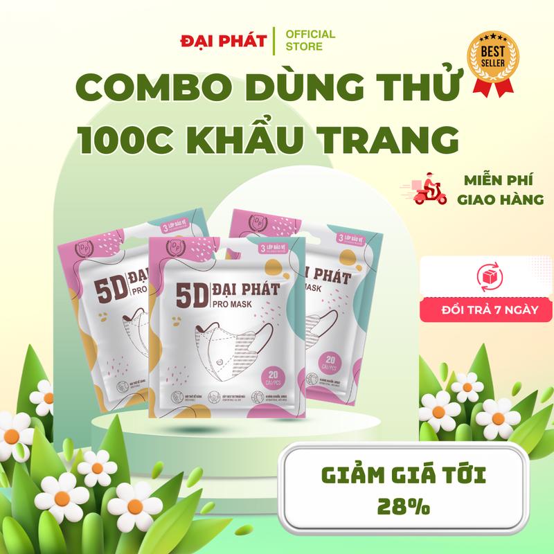 Sét Dùng Thử 100C Khẩu Trang Đại Phát Mask - Kháng Khuẩn - Lọc Bụi Mịn - Chống Tia UV - Chống Nắng - Women 20 Cái Túi Zip Phụ Kiện - Hợp Thời Trang