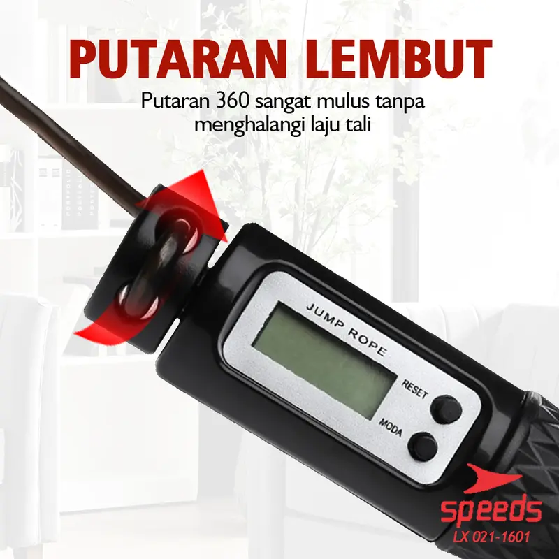 SPEEDS 2 in 1 Tali Skipping / Skipping Spring Lompat Tali Jumping Rope Dengan Tali dan Tanpa Tali Outdoor Dengan Alat Hitung Otomatis 021-1601 5