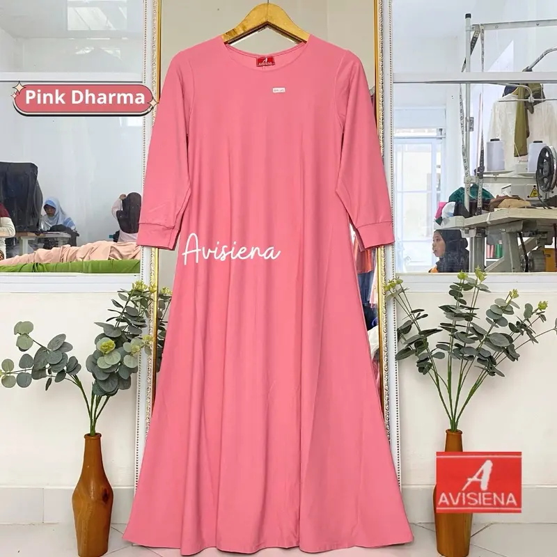 Avisiena - Gamis Polos Anak jersey  Inner anak lengan panjang dalaman gamis anak remaja tanggung Hitam putih Basic Dress Muslim Nyaman Sekolah White 8