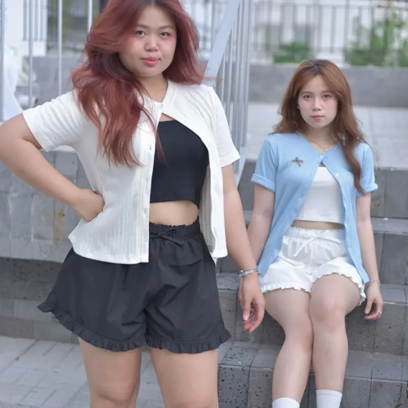 (TAY NGẮN HÀNG STOCK) Áo khoác cardigan nữ tay ngắn thun gân mềm tay dài Miabigszie 90kg