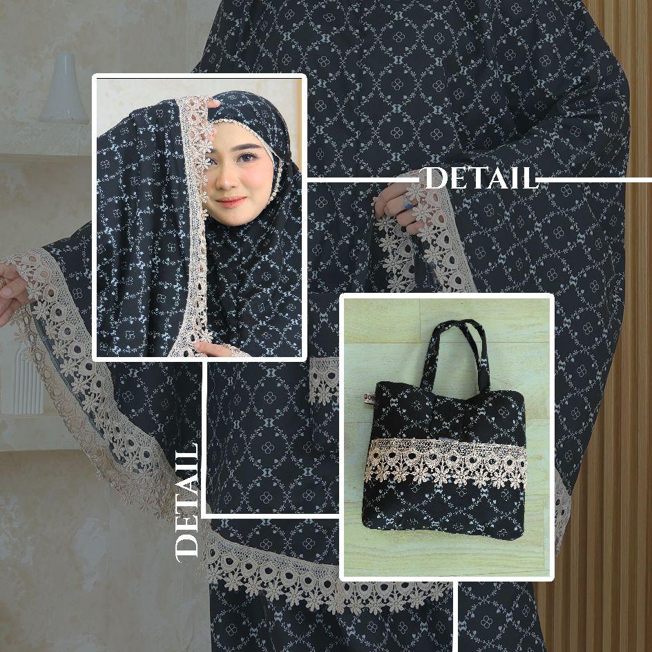 Mukena Wanita 2 in 1 Katun Premium Motif Mewah Renda Cantik dengan Desain Elegan dan Nyaman untuk Penggunaan Sehari-hari Mukenah Jumbo Dewasa Travel