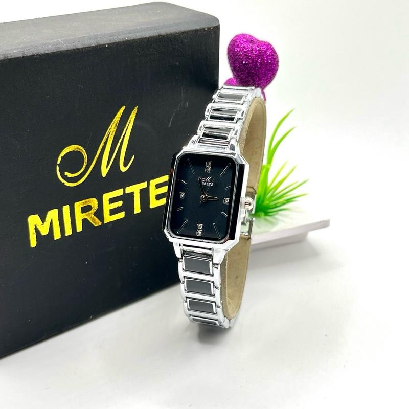 Mirete Jam Tangan Wanita Persegi Analog Rantai Keramik Bahan Stainless Jam Cewek Best Seller Mewah Santai Bisnis Watches 6