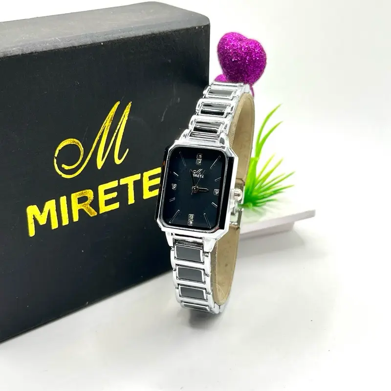 Mirete Jam Tangan Wanita Persegi Analog Rantai Keramik Bahan Stainless Jam Cewek Best Seller Mewah Santai Bisnis Watches 5
