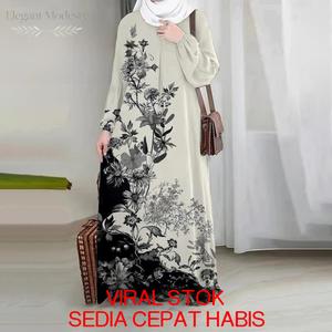 Promo Jubah Muslimah Lengan Panjang 2026 Selesa Harian Raya dengan Poket Sisi Fesyen Moden Anabia Budak Embroidery Lace Cey Kosong Corak Bunga Premium Emboss Bamboo Batik Block Cotton Viscose Lembut Casual Dress Style Kebaya
