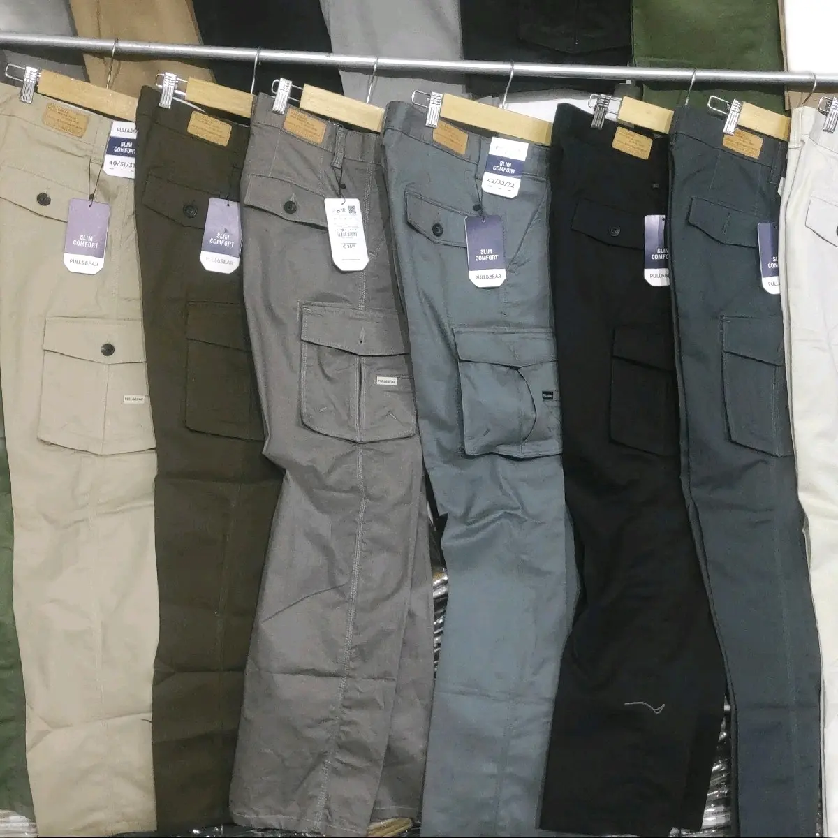 cargo panjang p&b Pria Katun