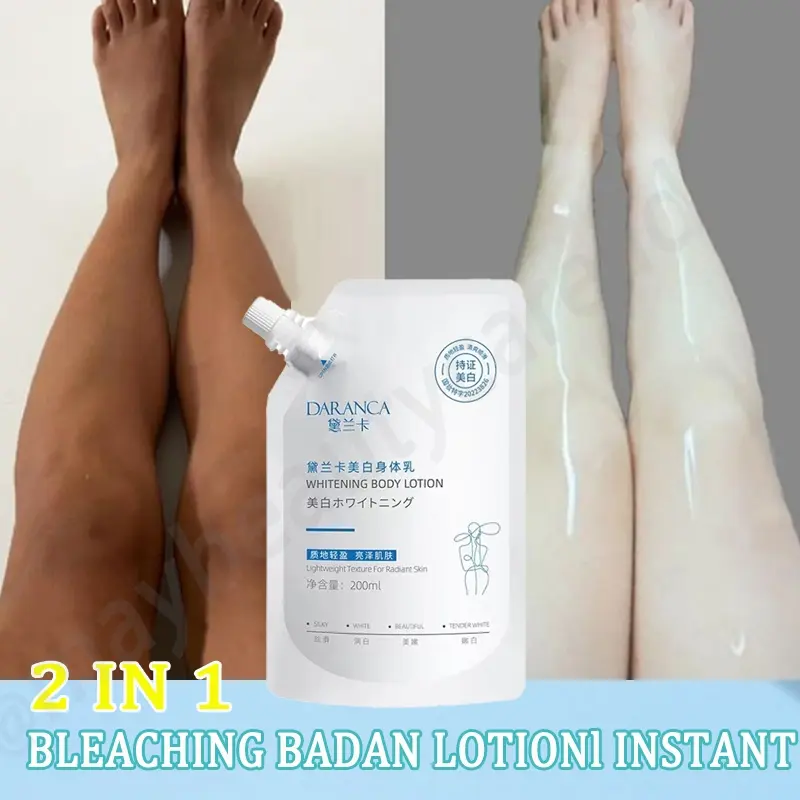 2 IN 1 Bleaching Badan Lotion Pemutih Badan Permanen Cepat Dan Ampuh | 100% Asli Pelembab Body Pemutih Badan Pencerah Body Brightening Bleaching | Brightening Body Cream Whitening Naturale with Arbutin  Niacinamide  Squalane  Ekstrak Avocado 0