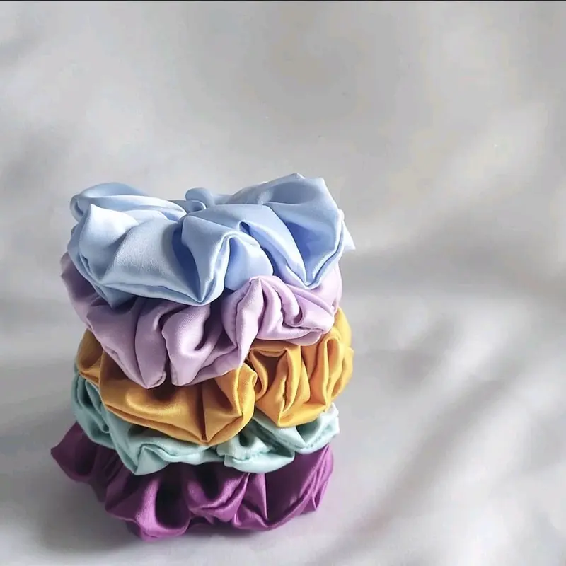 Isi 8Pcs Scrunchie satin Uk.small Ikatrambut scrunchie cepol hijab korea 1