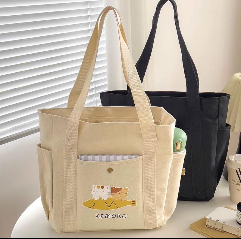  Túi Tote Túi Đeo Vai Vải Canvas Có Khoá Kéo Đựng Vừa Sách A4 Laptop Phù hợp Sinh Viên Văn Phòng Đi Học Đi Làm_BLHL 