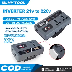 MLHY Multi-functional inverter  3 port USB konverter daya 21V ke 220V konverter universal untuk beberapa perangkat