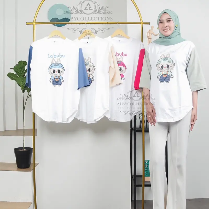 Kaos Wanita Oversize Labubu/Atasan Wanita Labubu 0