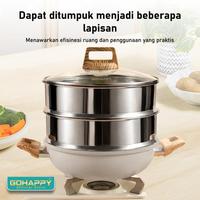 Gambar GOHAPPY STEAMER 24CM kukusan stainless steel semua panci size 24 cm bisa jdi dandang pengukus double dari Gohappy Store Kota Administrasi Jakarta Timur 3 Tokopedia