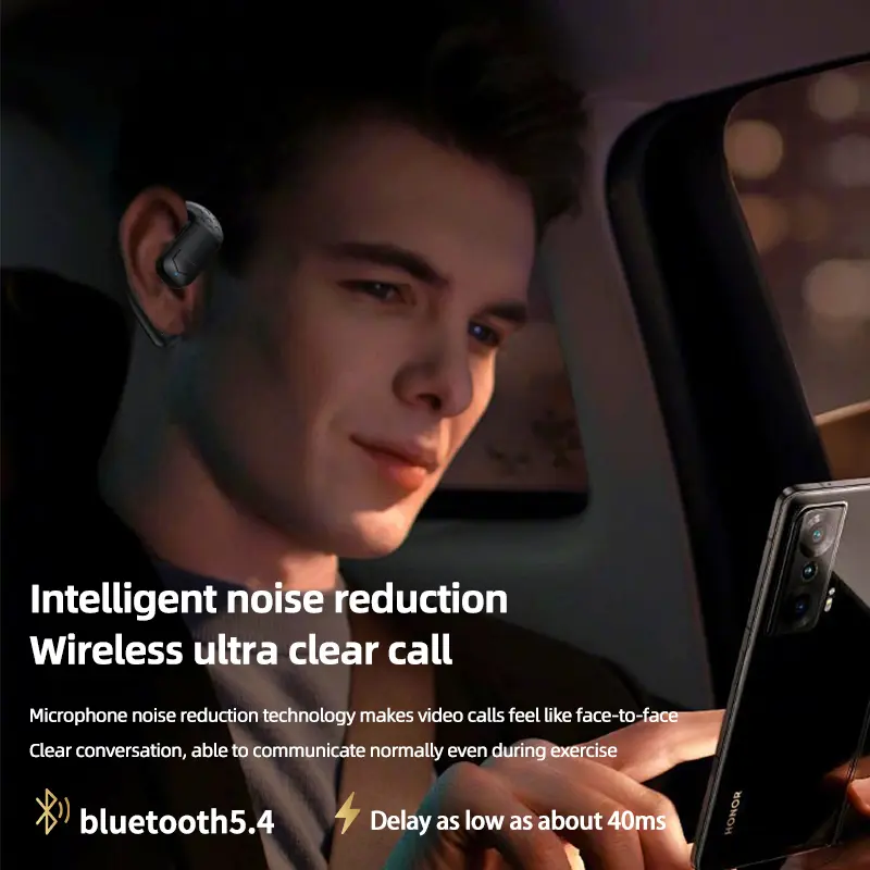 OWS T30 Tai Nghe Một Tai Dành Cho Tai Trái và Phải [Món quà miễn phí] Bao tay chơi game, Âm thanh nổi không dây true bass tai nghe bluetooth, Pin dung lượng lớn với thời gian phát lại 26H, Cho thể thao và chơi game 7