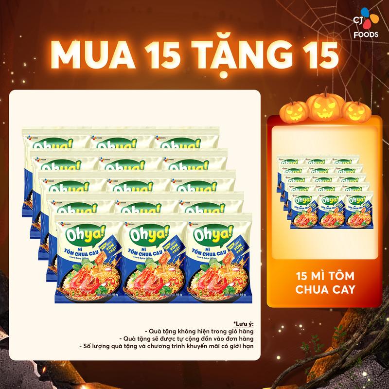 Combo 15 Gói Mì Ohya Vị Tôm Chua Cay 88G/Gói