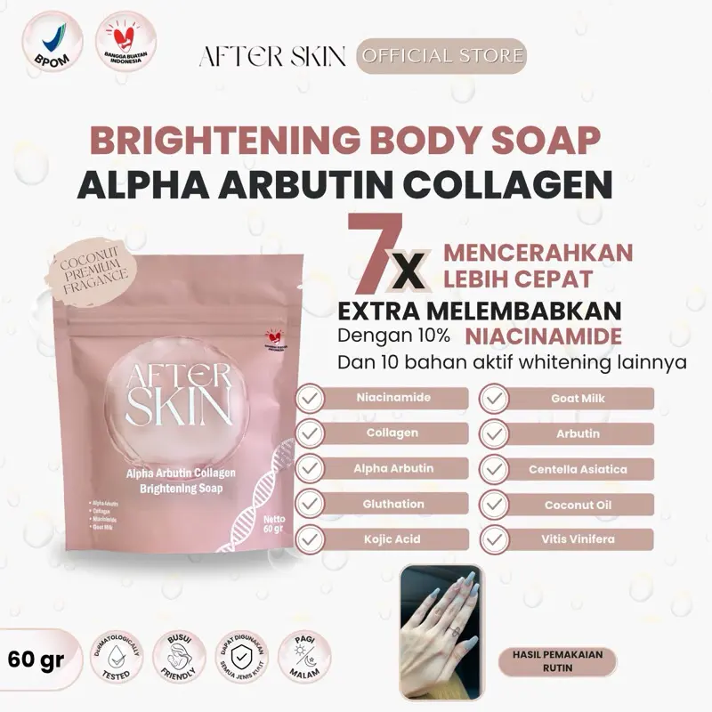 AFTERSKIN - 10x Alpha Arbutin Whitening Bodycream Bibit Chrome Premium HB Dosting Chromabright Lotion Hitam Kaki Ketiak Mencerahkan Scrub Tubuh Kehitaman Memudarkan Punggung Selangkangan Niacinamide Kusam 2