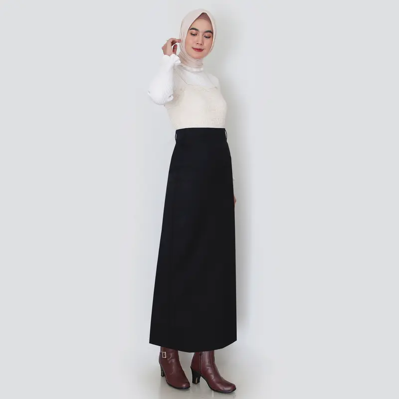 Rok Span Belah Belakang Rok Kerja Wanita Panjang Rok Formal Kantor Wanita 0