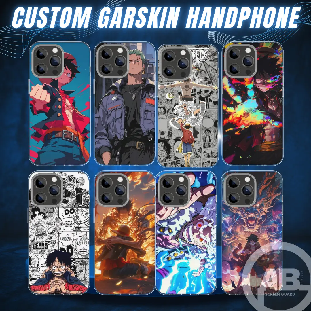 Custom Garskin HP Motif One Piece Luffy Anti Gores, Anti Slip, Cocok untuk Semua Tipe Handphone