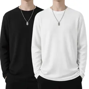 Paket 2Pcis Kaos Waffle Polos Lengan Panjang Nyaman Adem Dan Anti Kusut