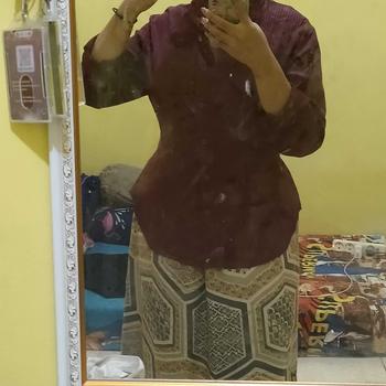 Product Review of Wispie Girl Boss Fitted Shirt | Kemeja kerja wanita fit garis stripe karet Lembut pink hijau biru from 6** 𝐒**𝐲 2