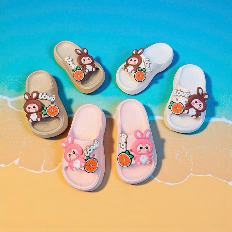 Dép Bánh Mì Chấm Bi Hình Thỏ Baby Three Siêu To Dép Nhẹ Mềm Êm Chân Cho Bé Gái Thiết Kế Đáng Yêu Chất Liệu Êm Ái