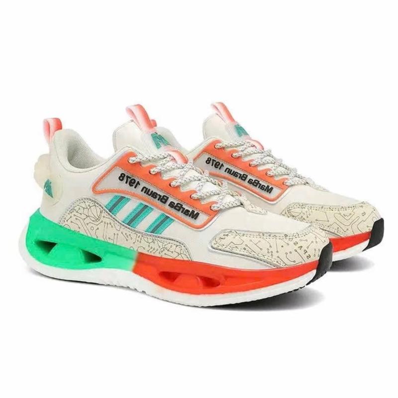 A-15(Anh Tứ Shop) Giày thể thao cặp Nam, Nữ màu kem cam. Vải rệt thoáng khí phối da, đế boost trợ lực, thể dục thể thao.2577 (A-15)