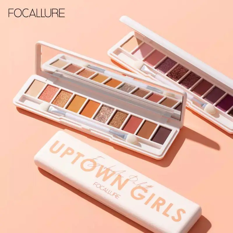 FOCALLURE Glitter Pigment Eyeshadow palette 10 color - kosmetik Mata