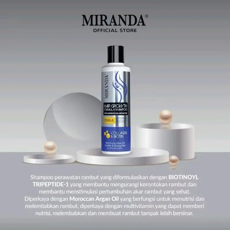 MIRANDA Shampoo Kuda 200 mL ( Kemasan Baru) Hair Growth Biotin Shampoo 4