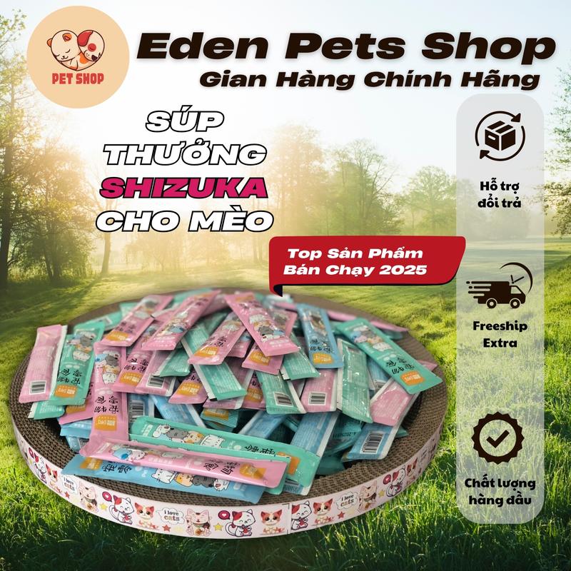[Combo 200 thanh] Súp Thưởng Shizuka Cho Mèo (Đủ vị: Cá Ngừ, Cá Tuyết, Thịt Gà)