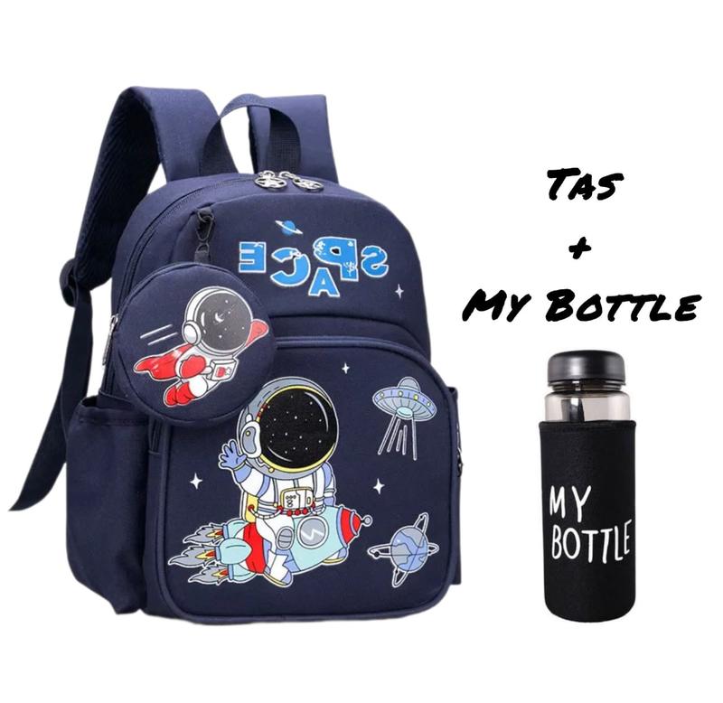 Tas Sekolah Anak Viral Tiktok 2024/ Tas Sekolah Anak Laki Laki/ Tas Anak Cowok Gambar Astronot/ Tas Ransel Sekolah Anak TK Dan SD/ Tas Astronot Terbaru/ Tas Astronot Viral Fashion/ Free Botol Minum Kaca/ COD 0