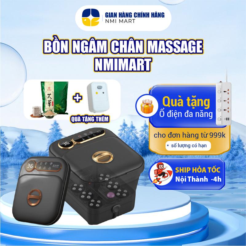 Bồn Ngâm Chân Massage Thảo Dược NMI MART Cao Câp Gấp Gọn Tự Động Làm Nóng Thư Giãn Điều Chỉnh Nhiệt Độ Linh oạt